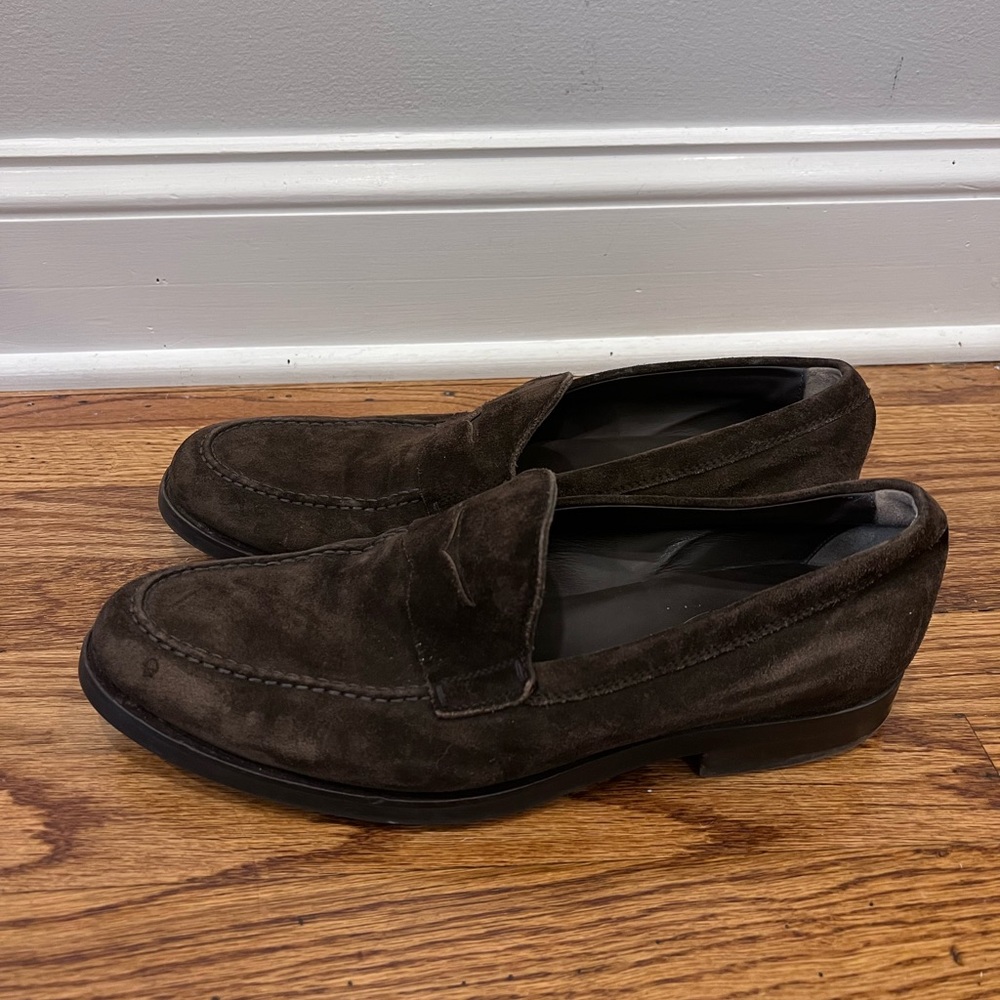 Tod’s Men’s Penny Loafer Shoes Slip On Suede Made In Italy Brown Size UK9.5 US11